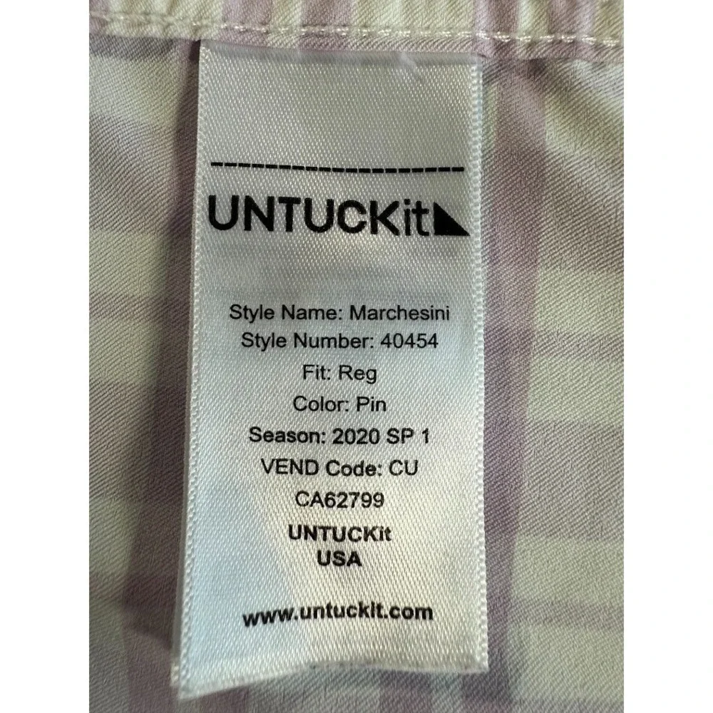 Untuckit Shirt Men XL Purple Plaid Button Up‎ Long Sleeve Pocket Lightweight - Picture 14 of 16
